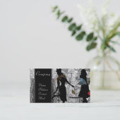 灰色カードのファッションのVitageの女性 名刺 (スタンド正面)