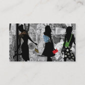 灰色カードのファッションのVitageの女性 名刺 (裏面)