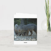 灰色キツネのブランクのメッセージカード カード (裏面)