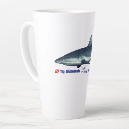 灰色クールのサメ カフェラテマグ