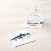 灰色クールのサメ スクエアペーパーコースター (インサイチュ)