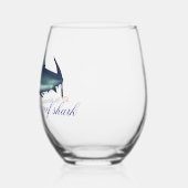 灰色クールのサメ ステムなしワイングラス (左)