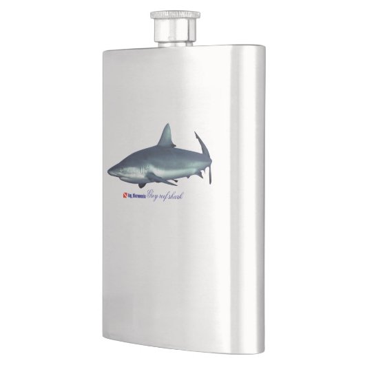 灰色クールのサメ フラスク (左)