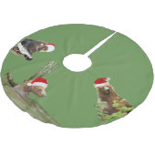 灰色グマが付いている木のスカート ブラッシュドポリエステルツリースカート (アングル)