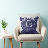 灰色グマのクリスマスの青いヴィンテージの装飾用クッション クッション (椅子)