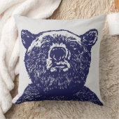 灰色グマのクリスマスの青いヴィンテージの装飾用クッション クッション (ブランケット)