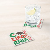 灰色グマのロゴのカリフォルニア スクエアペーパーコースター (インサイチュ)