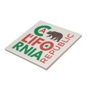 灰色グマのロゴのカリフォルニア タイル (側面)