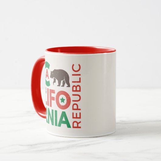 灰色グマのロゴのカリフォルニア マグカップ (正面左)