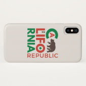 灰色グマのロゴのカリフォルニア Case-Mate iPhoneケース (裏面(横))