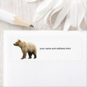 灰色グマの幼いこどもが付いている差出人住所ラベル ラベル (インサイチュ)