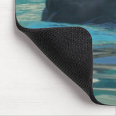 灰色グマの水泳 マウスパッド (コーナー)