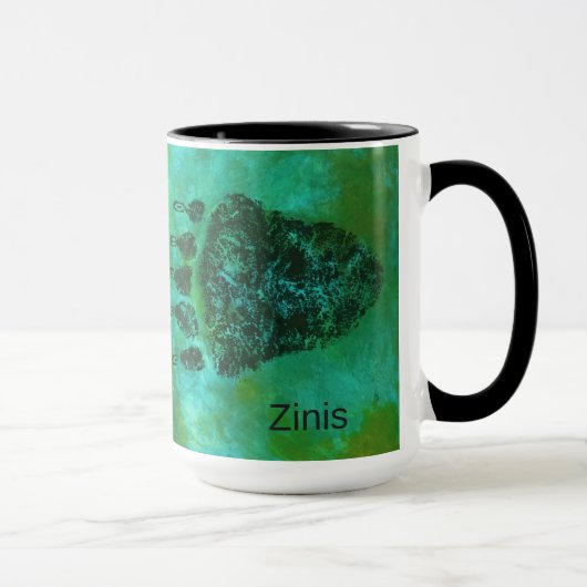 灰色グマの足- 15のoz。 コンボのマグ マグカップ (右)