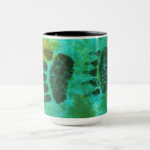 灰色グマの足- 15のoz。 コンボのマグ マグカップ (中央)