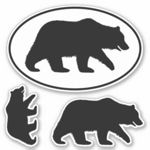灰色グマは楕円形のシルエットを描き、ステッカーを型抜きしました シール