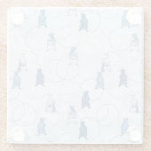 灰色グマを特色にするパターン ガラスコースター (裏面)