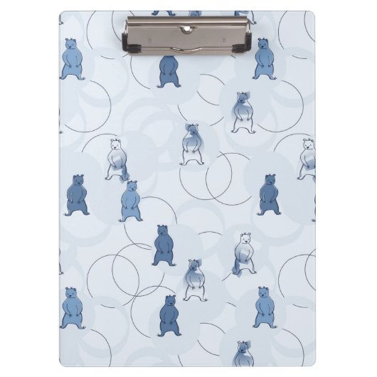 灰色グマを特色にするパターン クリップボード (正面)