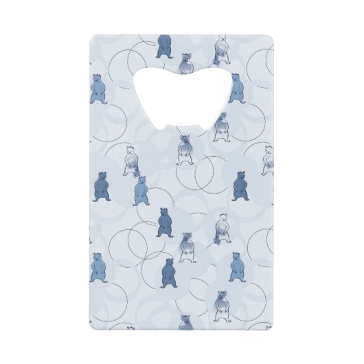 灰色グマを特色にするパターン クレジットカード栓抜き (正面)