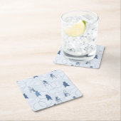 灰色グマを特色にするパターン スクエアペーパーコースター (インサイチュ)