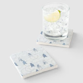 灰色グマを特色にするパターン ストーンコースター (横)