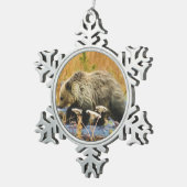 灰色グマカブス スノーフレークピューターオーナメント (右)