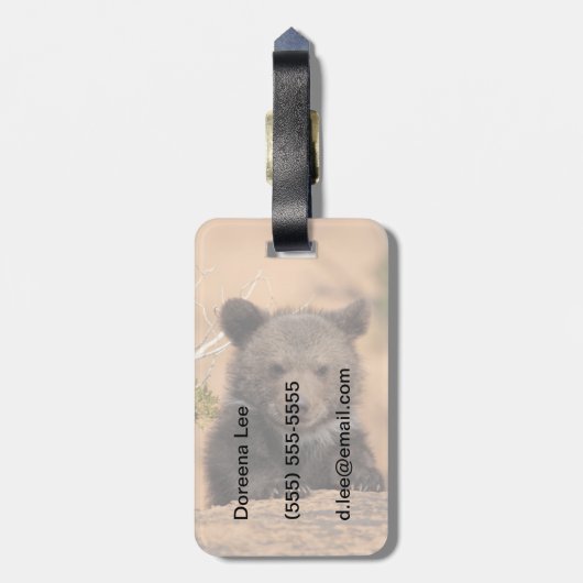 灰色グマカブス ラゲッジタグ (裏面縦)