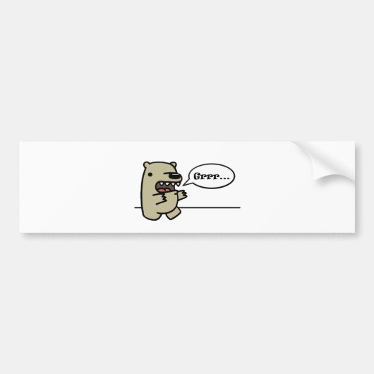 灰色グマ バンパーステッカー (正面)