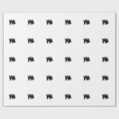 灰色グマ ラッピングペーパー (フラット)