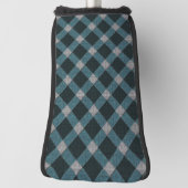 灰色シアノタータンチェックスタイル及び光彫刻レリーフ、 浮き彫り ゴルフヘッドカバー (回転90)