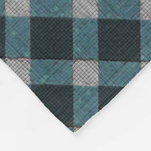 灰色シアノタータンチェックスタイル及び光彫刻レリーフ、 浮き彫り フリースブランケット (角)