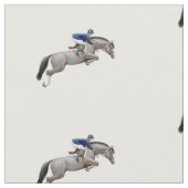 灰色ショーのジャンパーの馬の騎手の生地 ファブリック (クローズアップ)