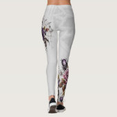 灰色シンプルゴシックくもの巣ハローウィンパーティ レギンス (裏面)