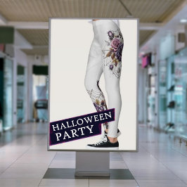 灰色シンプルゴシックくもの巣ハローウィンパーティ レギンス