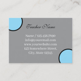 灰色シンプル先生テンプレート 名刺