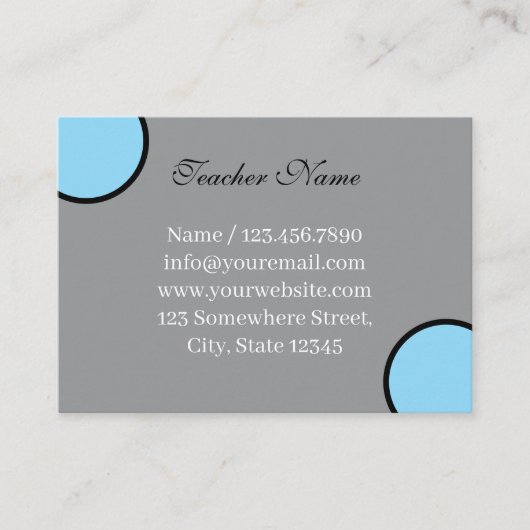 灰色シンプル先生テンプレート 名刺 (正面)