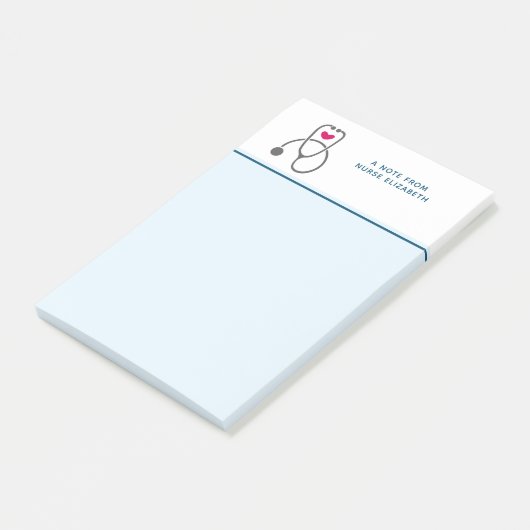 灰色スタイリッシュ看護聴診器イラストレーション ポストイット (アングル)