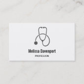 灰色スタイリッシュ聴診器医療名刺 名刺 (正面)