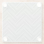 灰色ストライプ織りパターン ガラスコースター (裏面)