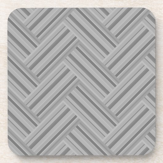 灰色ストライプ織りパターン コースター (正面)