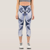 灰色ストライプ調和 カプリレギンス (正面)