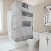 灰色セメント壁 シャワーカーテン (インサイチュ)