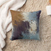 灰色タウペ白抽象芸術筆 クッション (ブランケット)