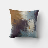 灰色タウペ白抽象芸術筆 クッション (正面)