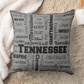 灰色テネシー州都市タイポグラフィ クッション (ブランケット)