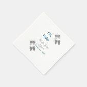 灰色バタフライブルーベビーシャワーオベビーモダン内線 スタンダードカクテルナプキン (角)