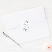 灰色バタフライブルーベビーシャワーオベビーモダン内線 ラウンドシール (封筒)