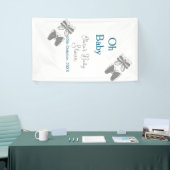 灰色バタフライブルーベビーシャワーオベビーモダン内線 横断幕 (トレードショー)