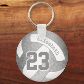 灰色バレパーソナライズされたガーリーロ キーホルダー (正面)