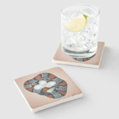 灰色バンドを付けられたkingsnake ストーンコースター (横)