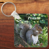 灰色パーソナライズされたリス キーホルダー (正面)